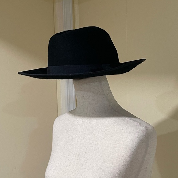 Vintage Elizabeth And James Wool Fedora Hat Women’s Black Retro Classic One Size - Picture 5 of 8
